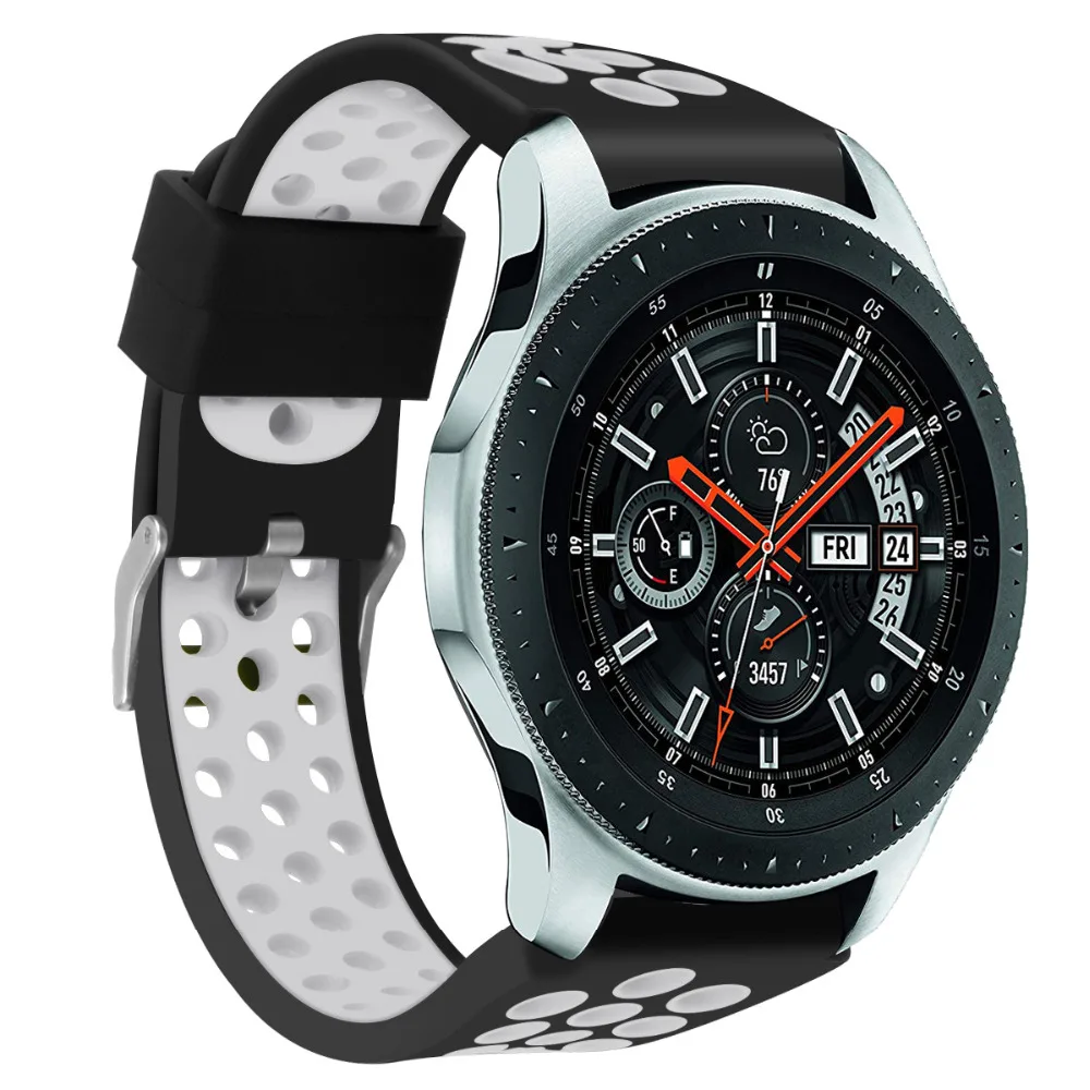 YHNUJM 22 мм ремешок на запястье для samsung Galaxy Watch 46 мм SM-R800 Смарт-часы, двойной цвет дышащий ремешок для часов