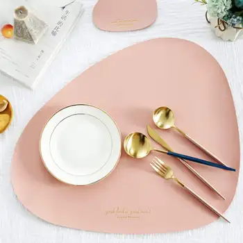 

Household Leather Table Mat Waterproof Oilproof Insulation Pad Coaster Table Decoration Placemats Cup Bowl Mat43*37CM