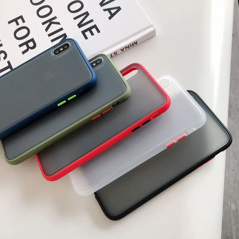 Противоударный защитный матовый чехол для iPhone 7 8 Plus прозрачный ТПУ чехол для iPhone XR X XI XS Max силиконовый чехол контрастного цвета