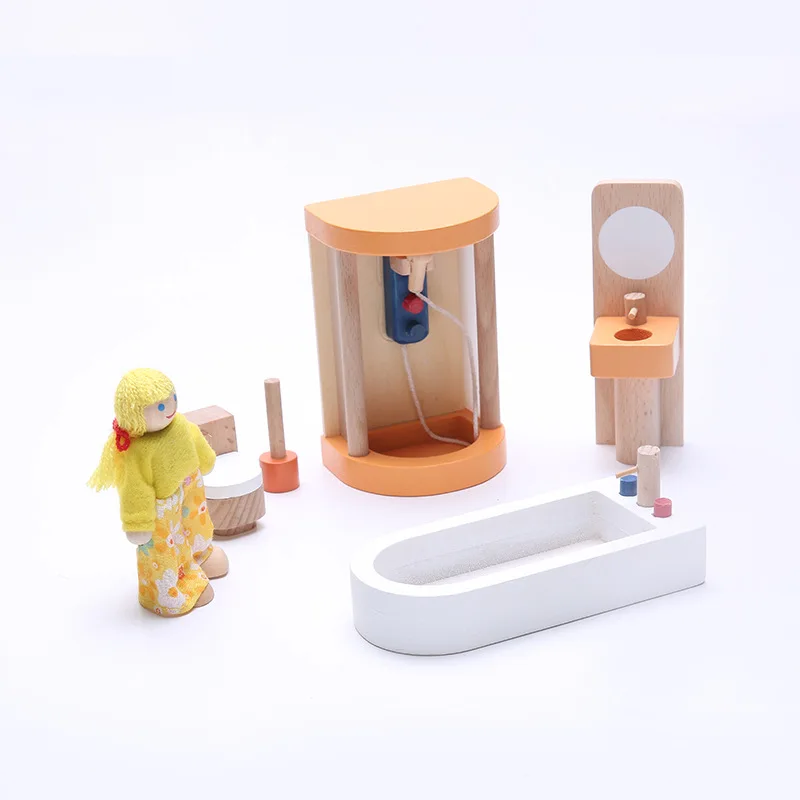 Toilet Детские деревянные кухонные игрушки, мини-имитационная мебель, злодей, семейная сцена, обучающая игрушка для родителей и детей, ролевые игры - Цвет: Toilet