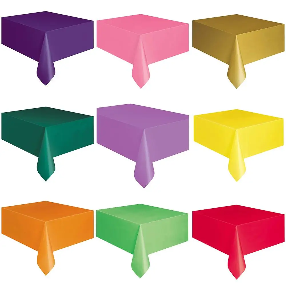 

137x183cm Disposable Plastic Solid Color Table Cover Party Catering Tablecloth Disposable Solid Color Plastic Tablecloth