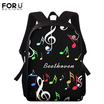 

FORUDESIGNS Kids School Backpacks for Teens Girls 3D Music Note Pattern Durable Orthopedic Schoolbag Boys Mochila Escolar