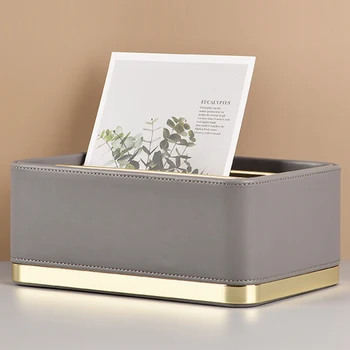 

Makeup Bedroom Hallway PU Leather Organizer Key Sundries Desktop Multi Grids Storage Case Simple Luxury Living Room Cosmetics