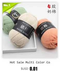 Hot Sale Multi Color Cotton Silk Knitting Yarn Soft Warm Baby Yarn for Hand Knitting thread Supplies 50g/lot