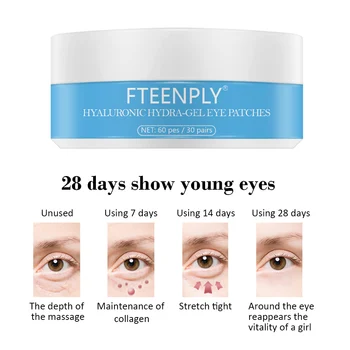 

FTEENPLY Eye Mask Hyaluronic Acid Repair Eye Patches Remove Dark Circles Moisturizing Eye Mask Hydrolyzed Collagen Gel Mask