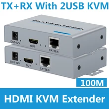 Câble Ethernet USB KVM HDMI, 100m 328ft/50M 164ft, convertisseur de câble émetteur récepteur, CAT5E Cat6 RJ45, pour PC portable vers moniteur TV
