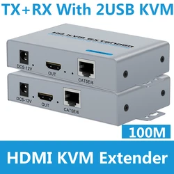 Câble Ethernet USB KVM HDMI, 100m 328ft/50M 164ft, convertisseur de câble émetteur récepteur, CAT5E Cat6 RJ45, pour PC portable vers moniteur TV 