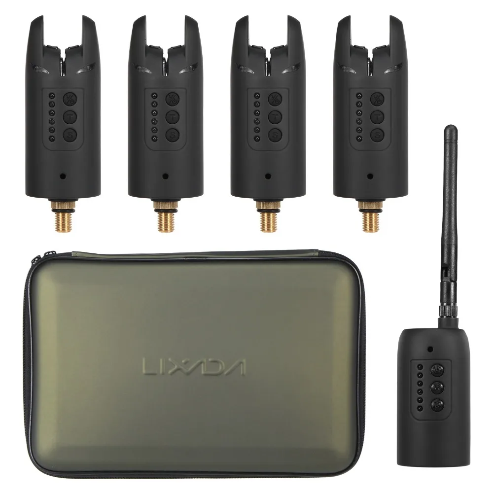 Lixada Wireless Fishing Bite Alarms Set Digital Receiver Sound Alert Kit Carp Fishing LED Indicator Pesca Accessories