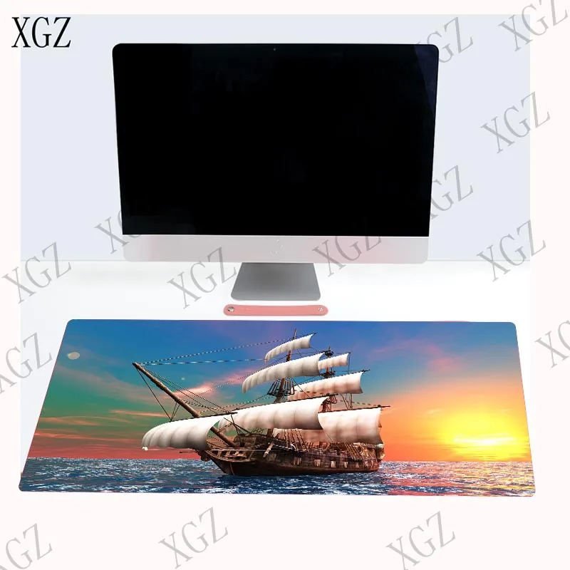  XGZ Creative Sailboat Dawn The Sea Large Size Gaming Mouse Pad PC Computer Gamer Mousepad Desk Mat 