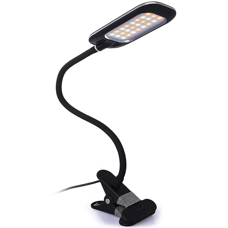 

Clamp Reading Light for Bed Headboard, Bedroom with 3 Color Modes,11 Dimming Levels, Clip on Desk Lamp, 5W,Us Plug