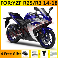 28 Pcs YZF R25 2015 2016 2017 Shikha Motorcycle Fairing Kit Unpainted Fairings for Yamaha YZF R3 2014 15 16 17 2018 