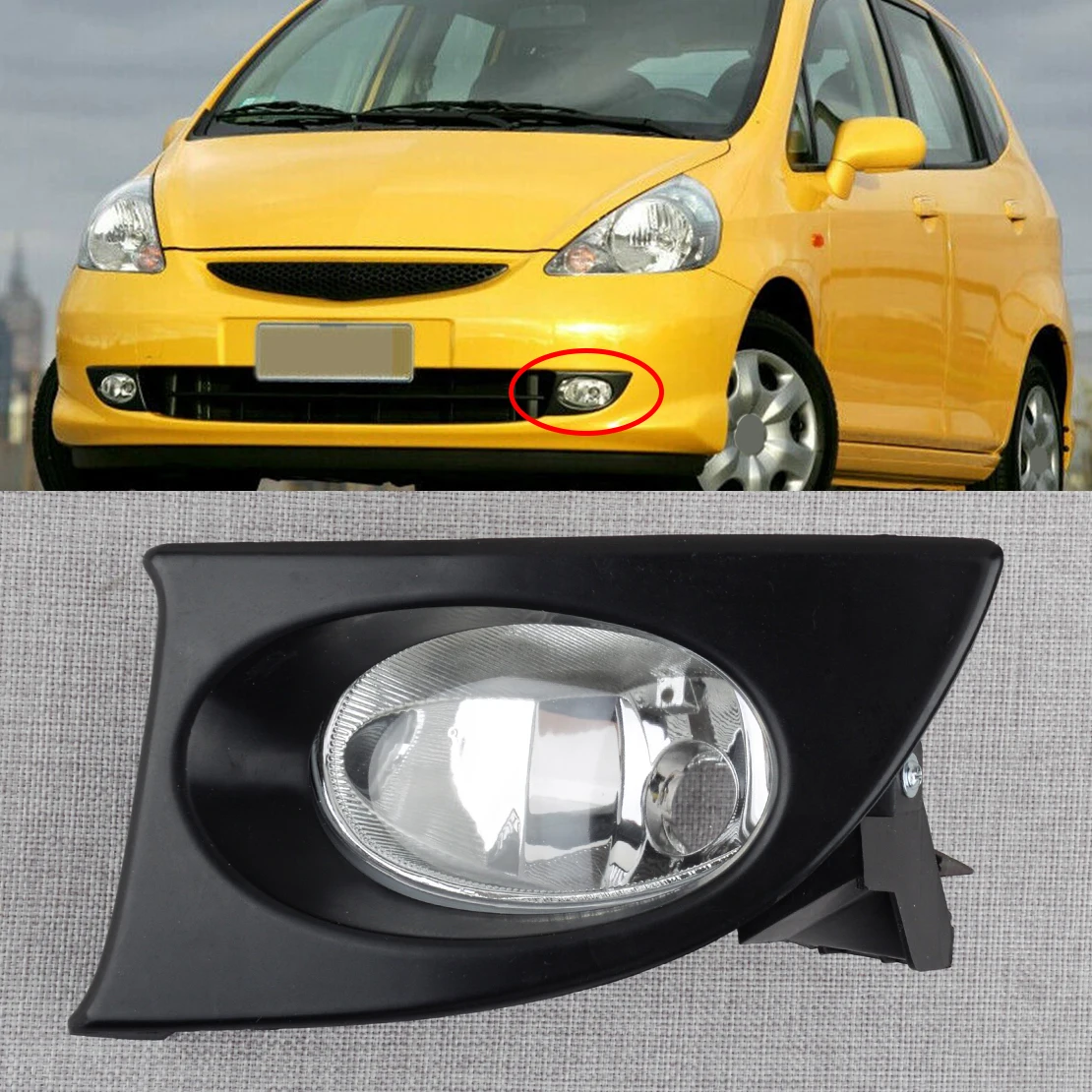 Car Left Front Bumper Fog Light Lamp Replacement Fit for Honda Jazz GD1 GD3 2003 2004 2005 2006 2007 2008 33951-SAA-H11 | Автомобили и