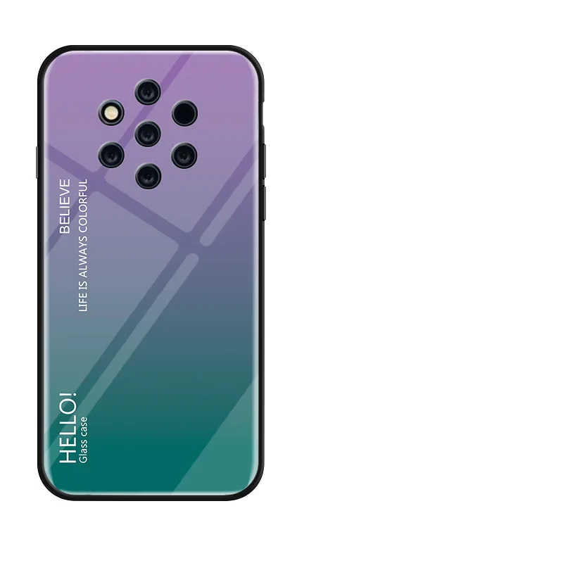 Светло-фиолетовый Постепенная замена стеклянный чехол для телефона Nokia 7 1 7,1 3,1 Plus TA-1046 9 8 Sirocco X71 X7 4,2 полная защита бампер чехол для телефона - Цвет: Светло-фиолетовый