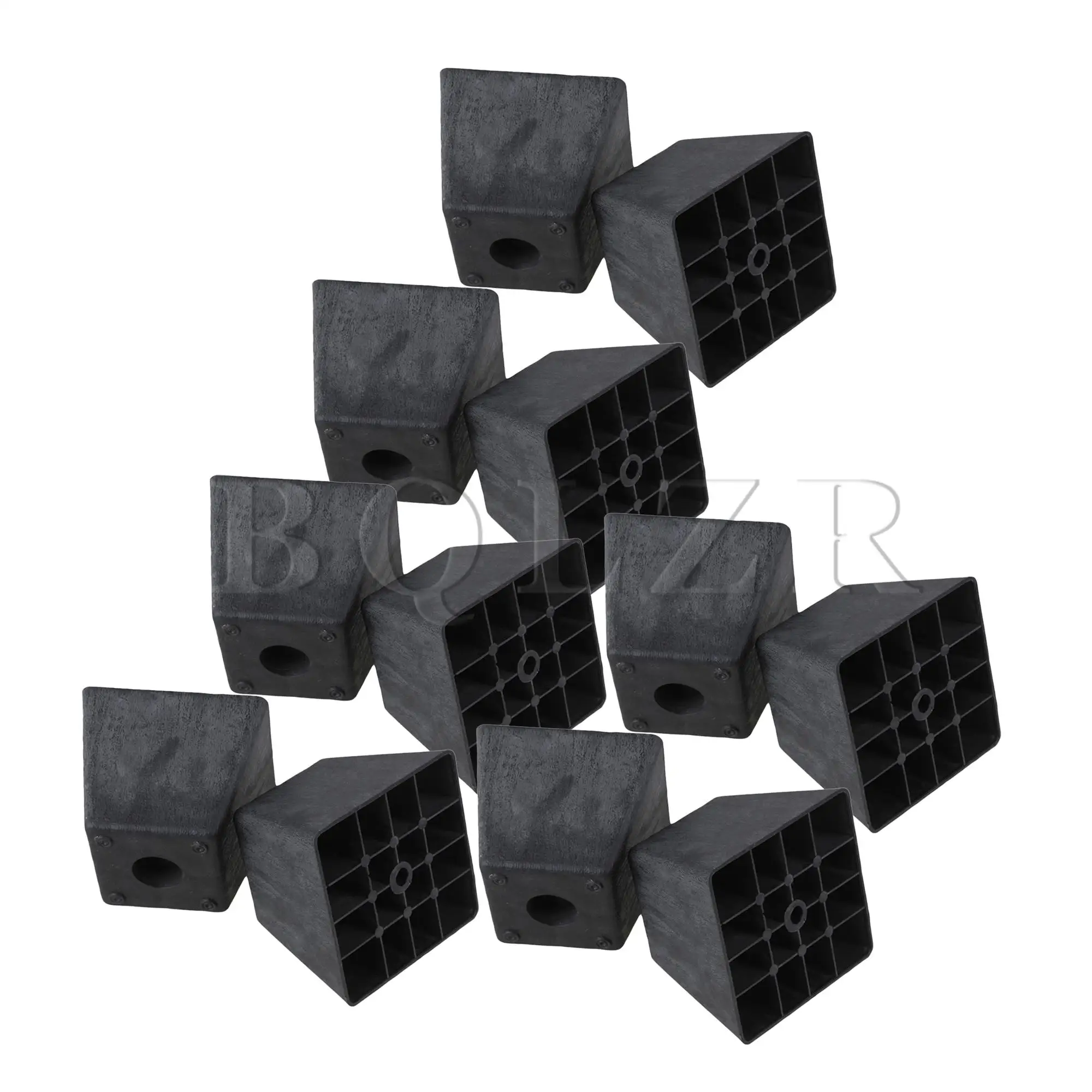

BQLZR 12PCS Black Plastic Trapezoid Couch Leg 98x98x80mm for Furniture Hardwre