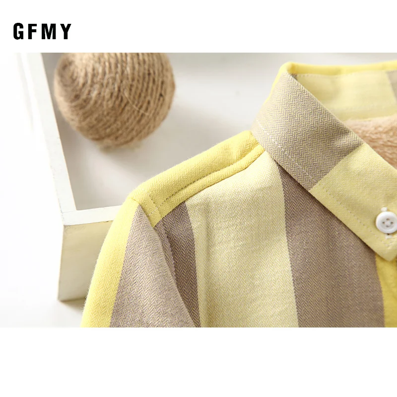 GFMY/ г., зимняя модная Вельветовая рубашка в клетку с длинными рукавами из хлопка для мальчиков От 3 до 12 лет повседневная одежда для больших детей может быть пальто