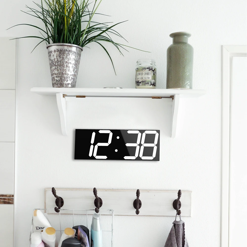 

LED Digital Wall Clock Wake Up Light Large Wall Clock Electronic Stopwatch Timer Weather Station New Year Decoration Watch Mural