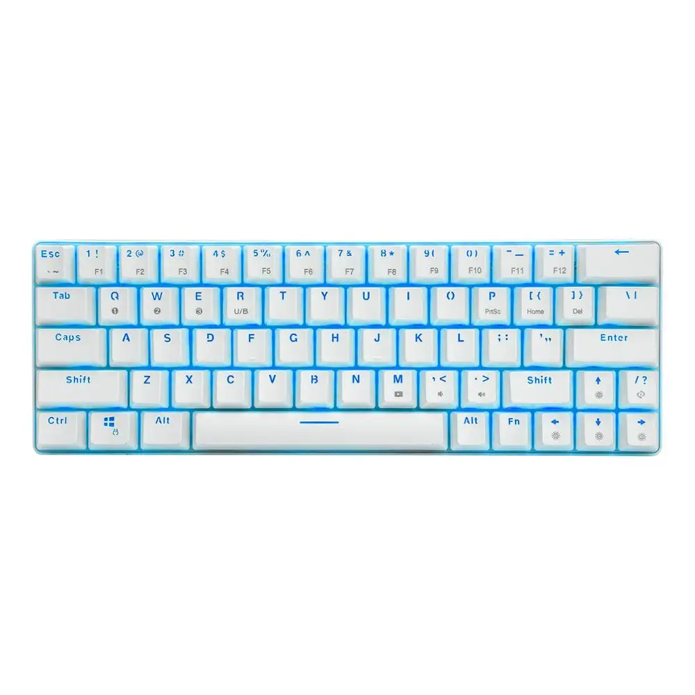 60% Mechanical Gaming Keyboard Wired Wireless Dual Mode 63 Keys RGB Backlit Mini Keyboard for Tablet PC Computer Smartphones