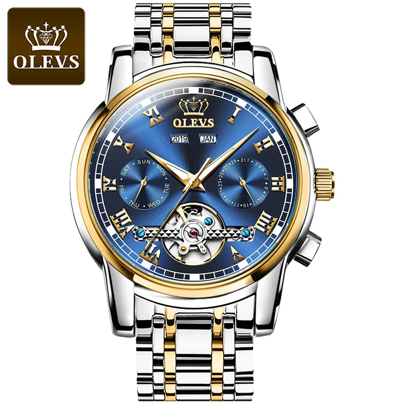 

OELVS Top Brand Men Mechanical Watch Fashion Wrist Watches Stainless Steel Clock Life Waterproof Montre Homme Relogio Masculion