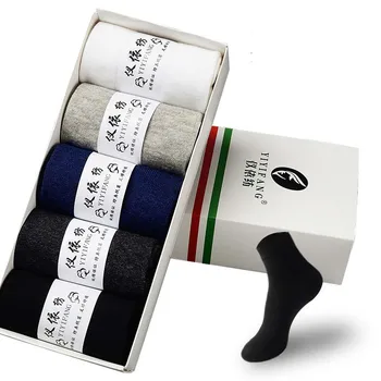 

Spring Summer Solid Cotton Sock Men High Quality Business Middle Tube Socks Breathable Deodorant Hosiery 10 Pairs Dropshipping