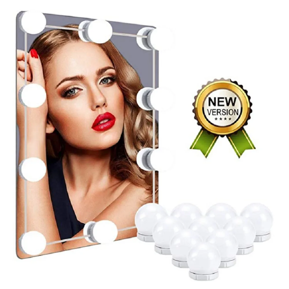 

LED 5V Makeup Mirror Light Bulb Hollywood Vanity Lights Stepless Wall Lamp 2 6 10 14Bulbs Kit for Dressing Table