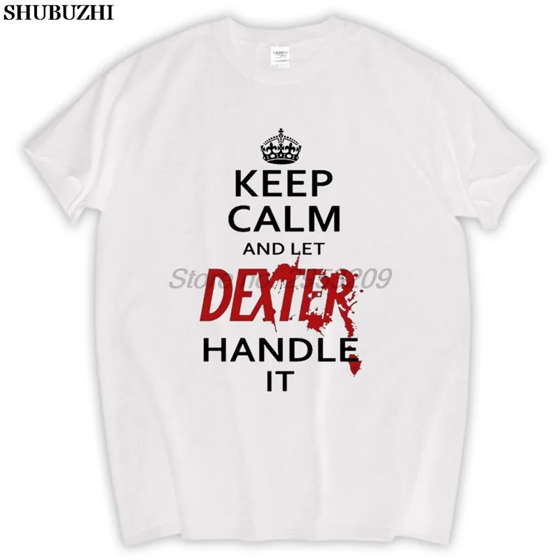 Сохраняй спокойствие и пусть это DEXTER логотип футболка с короткими рукавами