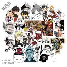 50pcs New Anime Black Clover Quarter Knights Card Stickers DIY Waterproof Scrub Card Sticker Kids Sticker Toys Collection Gift