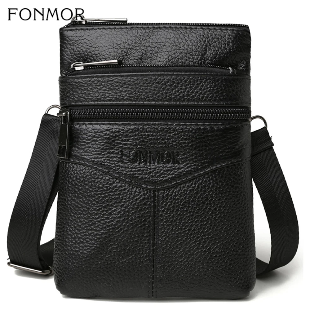 

Fonmor Casual Men Genuine Leather Waist Packs Belt Bag Phone Pouch Waist Pack Male Small Crossbody Shoulder Bags High Quality
