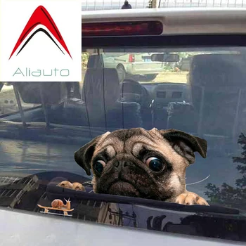 

Aliauto 3D Pug Dogs Watch Snail Car Sticker Cartoon Car Styling Wall Home Glass Window Door Laptop Truck Vinyl Decals 30*20CM