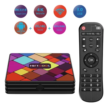 

HK1COOL Android 9.0 TV Box RK3318 4G 128G HK1 Android TV Box Dual Wifi 100M 4K H.264 Smart TV Android Set Top Box Media Player