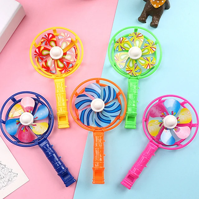 10pcs Kids Windmill Toy Colorful Small Windmills Toy Children Plastic  Windmill Whistling Handle Toys Pinwheel Wind Spinner - AliExpress