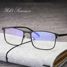 YOK'S ультра светильник, квадратный, анти синий, светильник, очки, модные, гибкие, Бизнес Стиль, металл, оптические очки по рецепту, оправа Oculos H1359