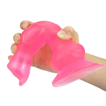 Simulation Dog Penis Huge Dildos Soft Anal Plug Phallus with Suction Cup Stimulate Vagina and Anus Big Dick Sex Toys for Women 5