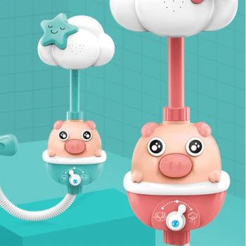 

Baby Pig Bath Sprinkler Toy Bathtub Showers Bathing Spouts Suckers Folding Spray Faucet Play Bathroom Water Toys