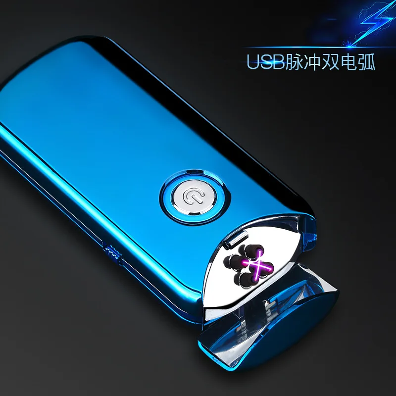 New Metal USB Charging Lighter Touch Screen Electronic Lighter Small Charging Electric Lighter Windproof Men's gift