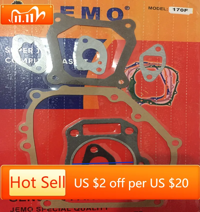 10 SETS EC2500 LT2500 FULL GASKET SET FITS 2KW GX160 168F 170F GASOLINE