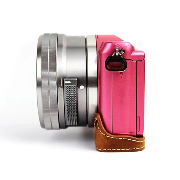 Винтажный кожаный чехол для камеры, половинный чехол для sony A6000 A6300 VDX99