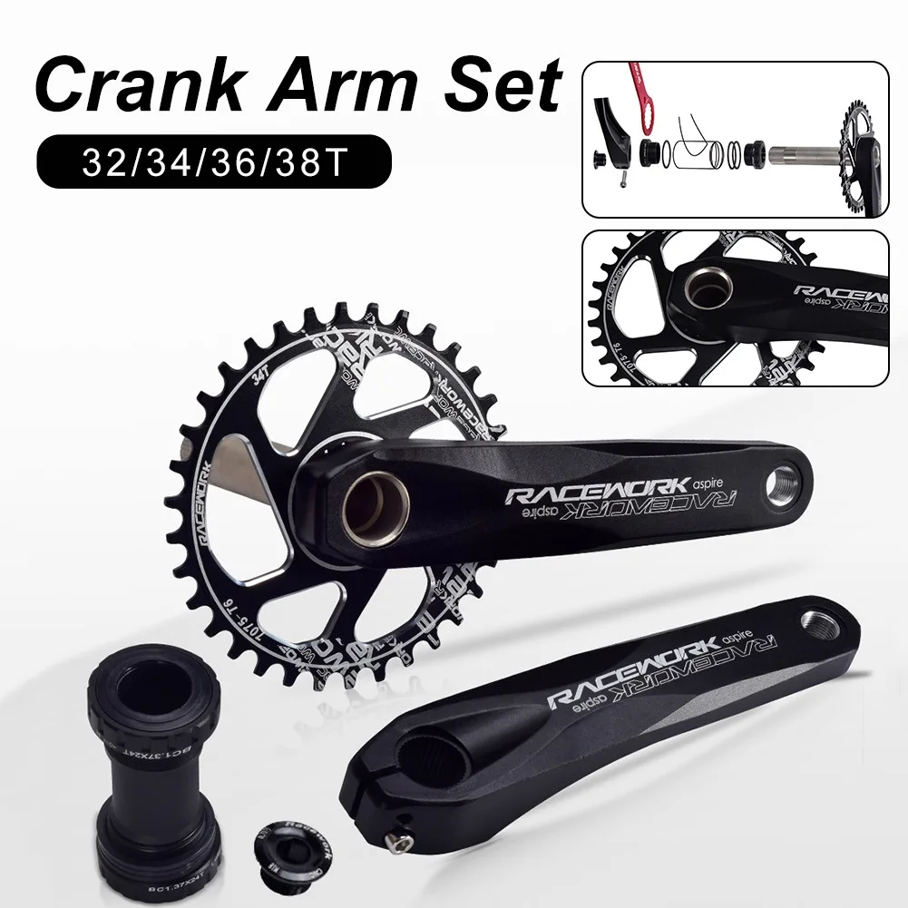 MTB Bike Crankset crank arm 170mm BB Narrow Wide Single Chainring 32 34 36 38T