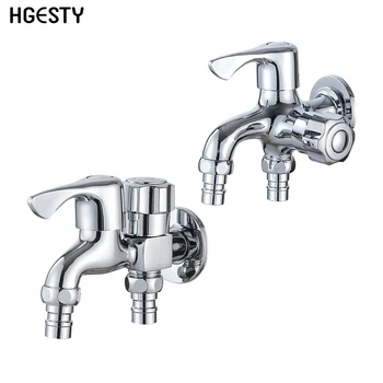 

Bathroom Washing Machine Faucet Wall Mounted Quick Open Single Cold Water Tap Double Using Bibcock Tap for Outdoor Garden Toilet