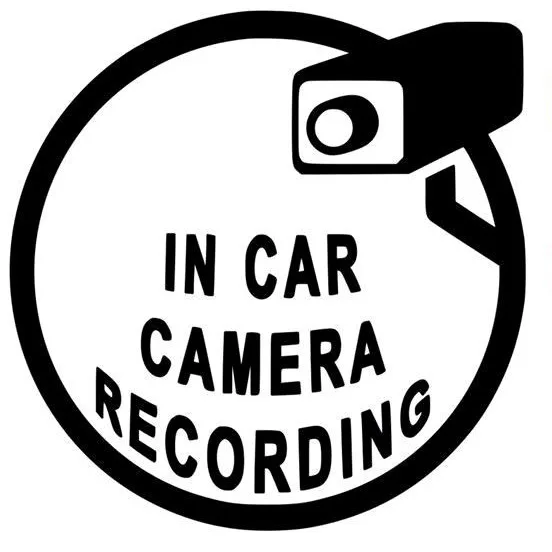

13.7CM*13.8CM Interesting In Car Camera Recording Vinyl Black/White Car Sticker Exterior Accessories for Lexus GS300 IS250 GX470