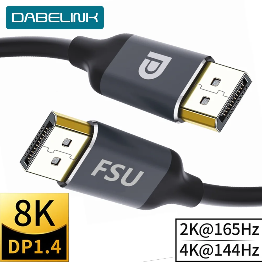 DisplayPor кабель 8K 4K 144Hz 165Hz Дисплей порт 1 4 монитор DP 2 адаптер видео мета транспорт