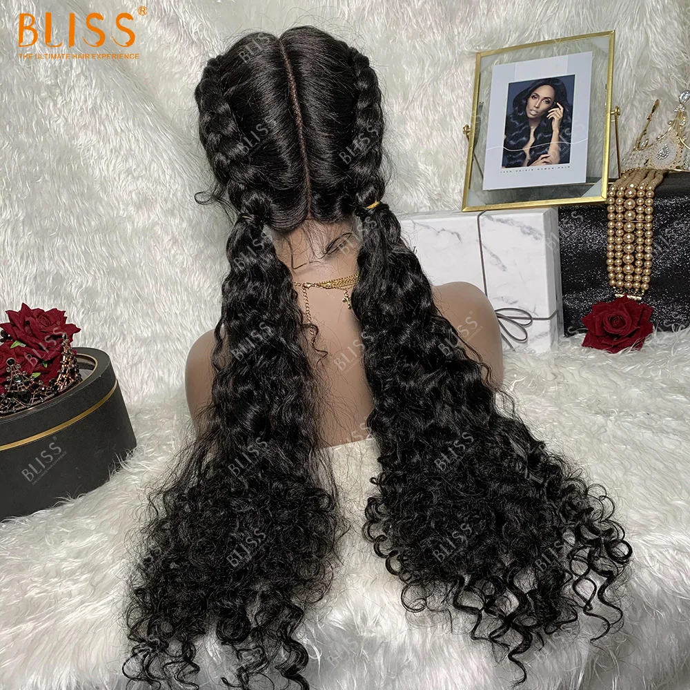 Синтетические волосы Bliss с плетением на сетке спереди вязаные косы кудрявые