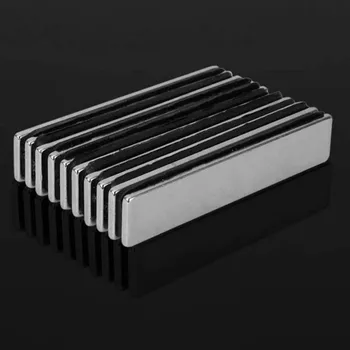 

New 10Pcs 50X10X2mm N48 Rectangle Super Strong Rare Earth Neodymium Block-Magnets