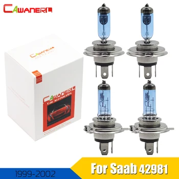 

Cawanerl 2 Pair H4 100W Halogen Bulb 4300K 12V Car Light Source Headlight Hi/Lo Beam High Power For Saab 42981 2-Door 1999-2002
