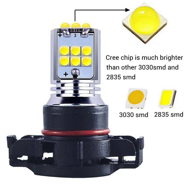 H8 H11 H10 H16 PSX24W 9006 HB4 9005 HB3 PY24W P13W LED Bulb Car Anti Fog Light Auto FogLamp White Amber 1800LM Led Car Lights Led Lights Led Bulbs 2PCS