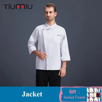 

Professional Chef Long Sleeve Uniform Chef Jacket Bakery Clothes Kitchen Restaurant Workwear Unisex Women Men Chef Cook Overalls