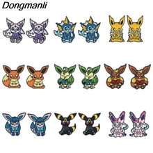 P4189 Dongmanli милые серьги Eevee Elf, пирсинг для уха, детские милые серьги для женщин, эмалевые серьги, вечерние ювелирные изделия, подарки для девочек