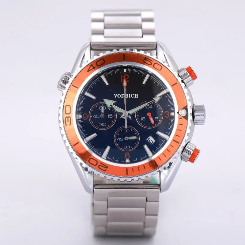 

Fashion men's business watch international high-end brand six-pin non-embroidered rigid strap AAA watch small needle work.