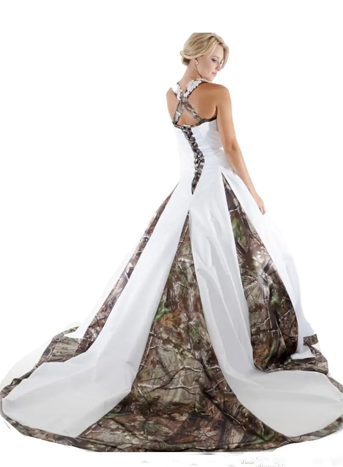 Vintage Camo Wedding Dresses A Line Camouflage Country Wedding ...