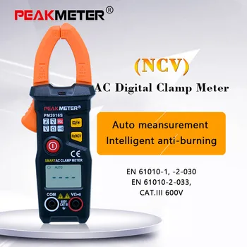 

PEAKMETER PM2016S Smart Mini Digital AC Clamp Meter Multimeter with Resistance frequency data hold NCV tester