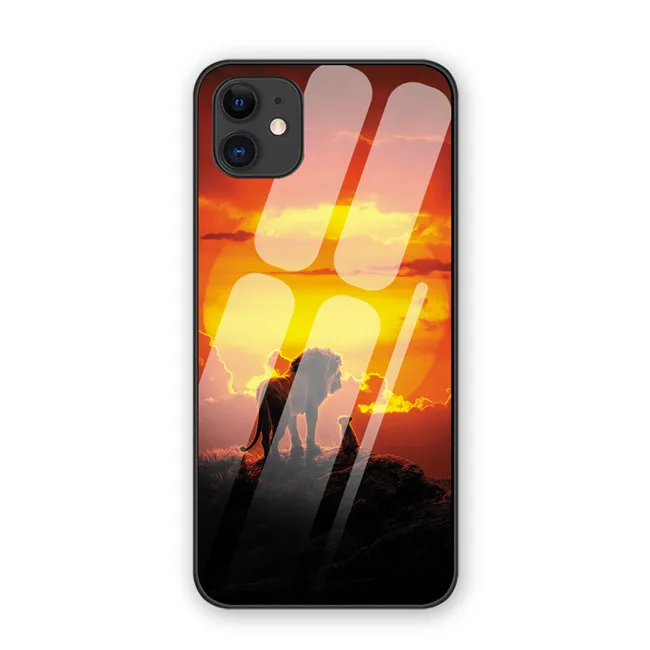 4 Чехлы Little lion king для iphone 7 8 6 6S Plus, Роскошный чехол из закаленного стекла для iphone 11 11Pro X XR XS MAX - Цвет: 4